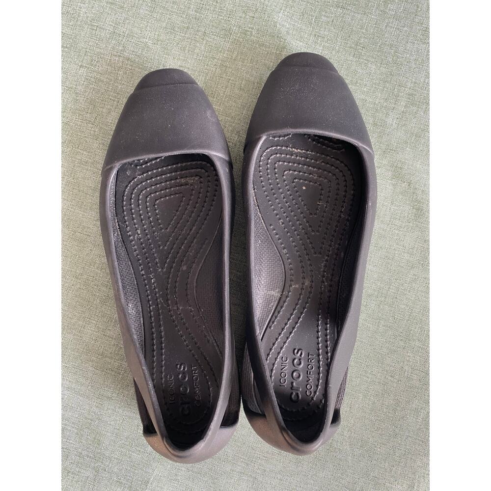 Women’s Crocs Black Ballet Flats – Size 9 – Iconic Comfort Slip-Ons - Picture 4 of 5